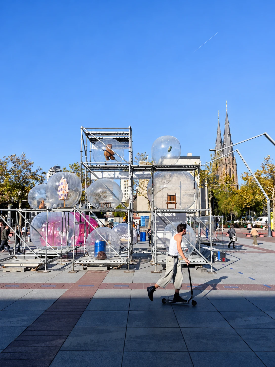 Sex in the City installation in a public square during Dutch Design Week